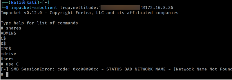Testing account does not have access to C